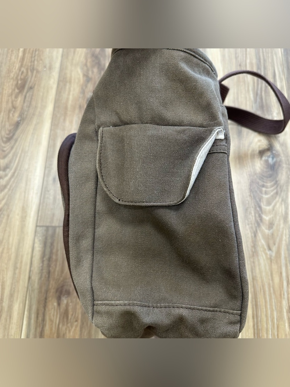 Duluth Trading Co. Canvas Tote Bag Zip Multipocket Brown - Picture 4 of 15